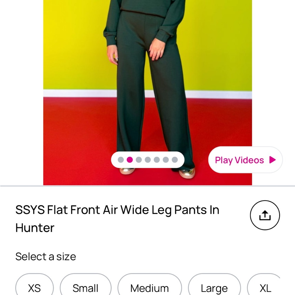 SSYS Elegant Air Hunter Green Wide Leg Trousers